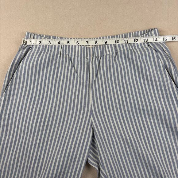 EILEEN FISHER Petite Small Hemp Organic Cotton blend Blue White Striped pant‎ - Picture 4 of 9